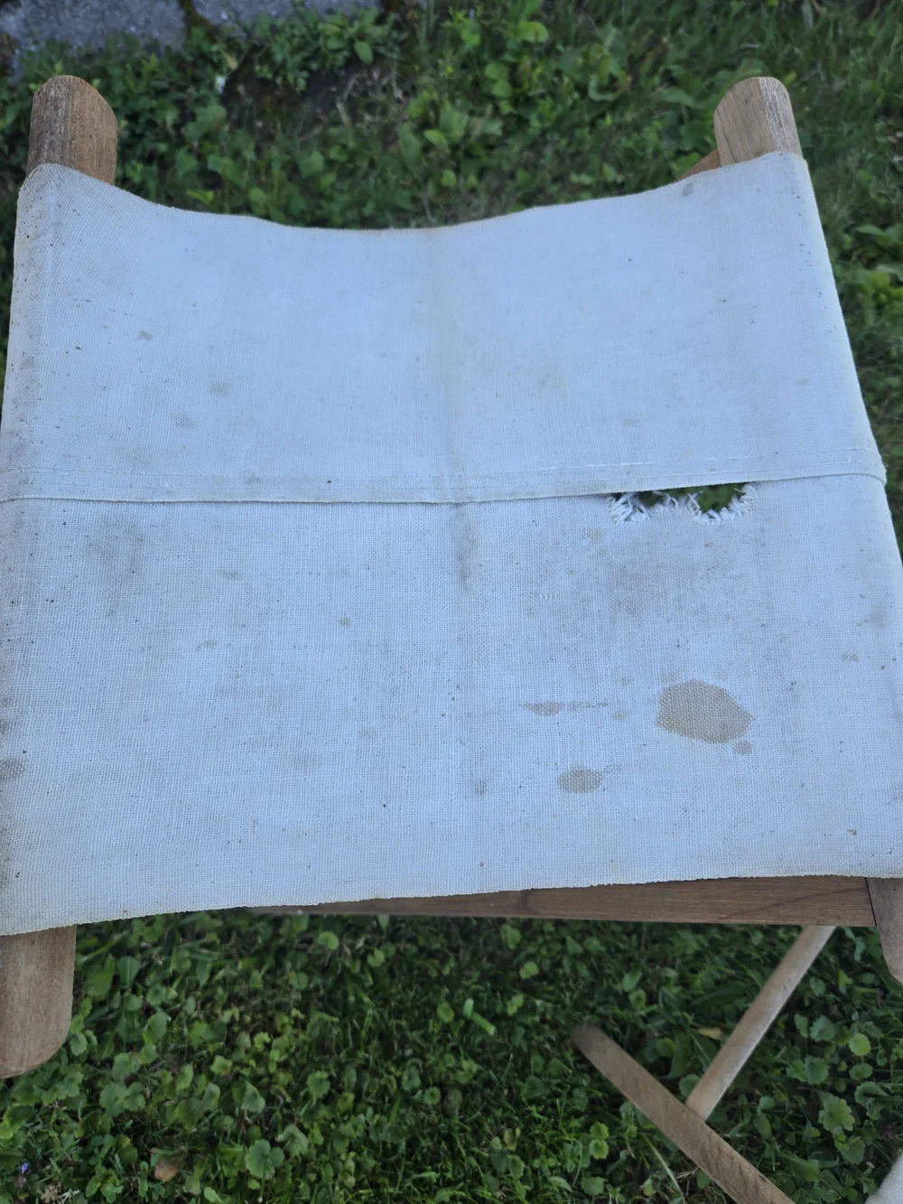 Canvas and Wood Folding Chairs, Pair Of 2